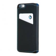 Оригинален кожен калъф Flip тефтер BMW Booktype Case за Apple iPhone 6 4.7" - черен