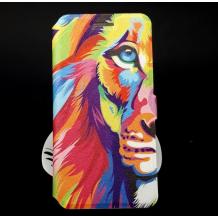  Кожен калъф Flip тефтер със стойка за Samsung Galaxy A5 2017 A520 - цветен / лъв / Flexi