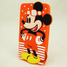 Силиконов калъф / гръб / TPU 3D за Samsung Galaxy A5 SM-A500F / Samsung A5 - оранжев / Mickey mouse