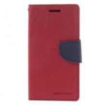 Кожен калъф Flip тефтер със стойка Mercury GOOSPERY Fancy Diary за Samsung Galaxy Core Prime G360 - червен