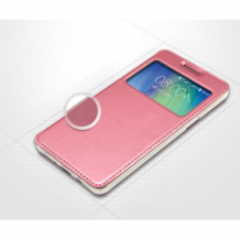 Луксозен калъф Flip тефтер S-View със стойка KALAIDENG Sun Series за Samsung Galaxy A5 SM-A500F / Samsung A5 - розов