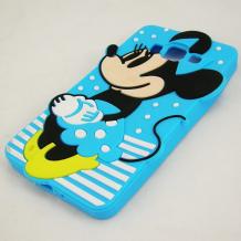 Силиконов калъф / гръб / TPU 3D за Samsung Galaxy A5 SM-A500F / Samsung A5 - син / Minnie mouse