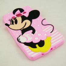 Силиконов калъф / гръб / TPU 3D за Samsung Galaxy A5 SM-A500F / Samsung A5 - розов / Minnie mouse