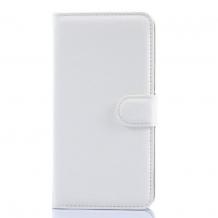 Кожен калъф Flip тефтер Flexi със стойка за Samsung Galaxy A7 SM-A700 / Samsung A7 - бял