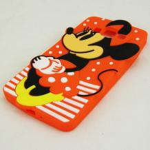 Силиконов калъф / гръб / TPU 3D за Samsung Galaxy A5 SM-A500F / Samsung A5 - оранжев / Minnie mouse