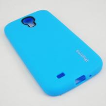 Силиконов калъф / гръб / TPU Platina за Samsung Galaxy S4 I9500 / Samsung S4 I9505 / Samsung S4 i9515 - син