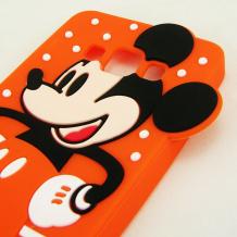 Силиконов калъф / гръб / TPU 3D за Samsung Galaxy A5 SM-A500F / Samsung A5 - оранжев / Mickey mouse