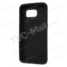 Твърд гръб / капак / със силиконов кант за Samsung Galaxy S6 G920 - черен