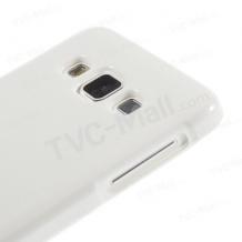 Силиконов калъф / гръб / TPU за Samsung Galaxy A3 SM-A300F / Samsung A3 - бял / гланц