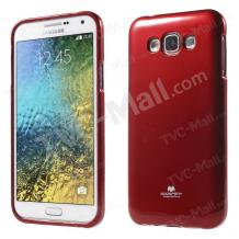 Луксозен силиконов калъф / гръб / TPU Mercury GOOSPERY Jelly Case за Samsung Galaxy E7 / Samsung E7 - червен