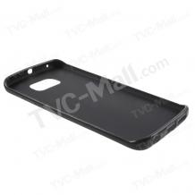 Твърд гръб / капак / със силиконов кант за Samsung Galaxy S6 Edge G925 - черен