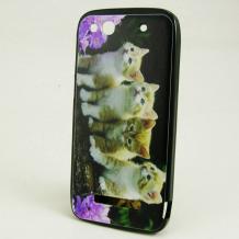 Силиконов калъф / гръб / TPU за Alcatel Idol Alpha / Alcatel 6032X - цветен / котета