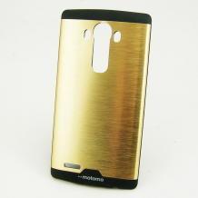 Луксозен твърд гръб / капак / MOTOMO за LG G4 - черно / златно