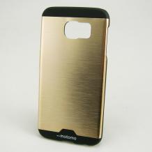 Луксозен твърд гръб / капак / MOTOMO за Samsung Galaxy S6 G920 - черно / златно