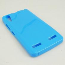 Силиконов калъф / гръб / TPU за Lenovo A6000 / A6010 - син / гланц