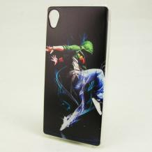 Силиконов калъф / гръб / TPU за Sony Xperia M4 / M4 Aqua - черен / момче