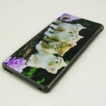 Силиконов калъф / гръб / TPU за Sony Xperia M4 / M4 Aqua - цветен / котета