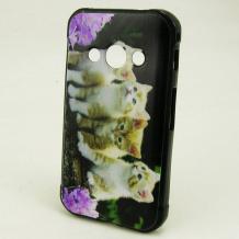 Силиконов калъф / гръб / TPU за Samsung Galaxy Xcover 3 388F - цветен / котета