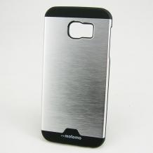 Луксозен твърд гръб / капак / MOTOMO за Samsung Galaxy S6 G920 - черно / сиво