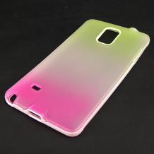 Силиконов калъф / гръб / TPU за Samsung Galaxy Note 4 N910 / Samsung Note 4 - жълто и розово / преливащ