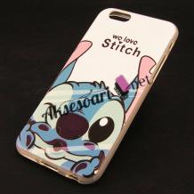 Силиконов калъф / гръб / TPU за Apple iPhone 6 Plus / iPhone 6S Plus - бял / Stitch