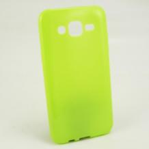 Ултра тънък силиконов калъф / гръб / TPU Ultra Thin за Samsung J500 Galaxy J5 - зелен / блестящ