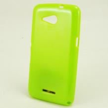 Силиконов калъф / гръб / TPU за Sony Xperia E4G - зелен / гланц