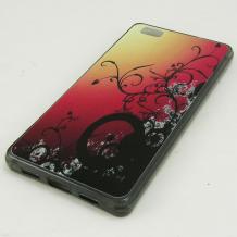 Силиконов калъф / гръб / TPU за Huawei Ascend P8 Lite / Huawei P8 Lite - преливащ / червен Floral