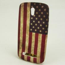 Силиконов калъф / гръб / TPU за HTC Desire 500 - Retro American Flag