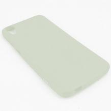 Ултра тънък силиконов калъф / гръб / TPU Ultra Thin i-Zore за Sony Xperia M4 / M4 Aqua - бял / прозрачен