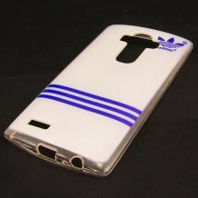 Силиконов калъф / гръб / TPU за LG G4 - бяло и синьо / Adidas