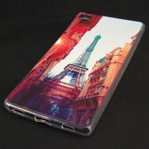 Силиконов калъф / гръб / TPU за Huawei Ascend P8 - цветен / Paris