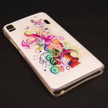 Силиконов калъф / гръб / TPU за Lenovo A7000 - бял / Colorful Floral