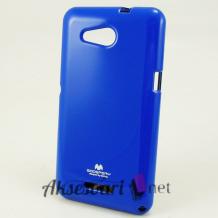 Луксозен силиконов калъф / кейс / TPU Mercury GOOSPERY Jelly Case за Sony Xperia E4G - син