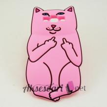 Силиконов калъф / гръб / TPU 3D за Samsung Galaxy A5 SM-A500F / Samsung A5 - Bad Cat / розов