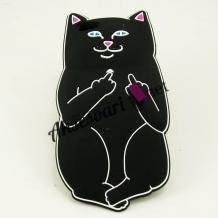 Силиконов калъф / гръб / TPU 3D за Apple iPhone 5 / iPhone 5S - Bad Cat / черен