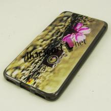 Силиконов калъф / гръб / TPU за Sony Xperia M4 / M4 Aqua - цветен / розово цвете