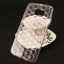 Силиконов калъф / гръб / TPU 3D за Samsung Galaxy S6 G920 - сив / ромб