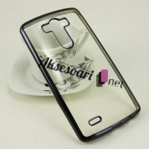 Силиконов калъф / гръб / TPU за LG G3 D850 - прозрачен / черен кант