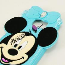 Силиконов калъф / гръб / TPU 3D за Samsung Galaxy S6 G920 - Mickey Mouse / син с камък