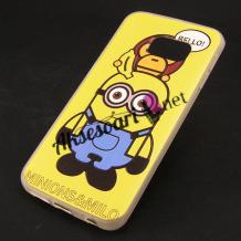 Силиконов калъф / гръб / TPU за Samsung Galaxy S6 Edge G925 - жълт / Minions & Milo