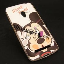 Силиконов калъф / гръб / TPU за Lenovo A5000 - бял / Mickey Mouse