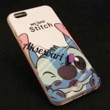 Силиконов калъф / гръб / TPU за Apple iPhone 6 Plus / iPhone 6S Plus - бял / Stitch