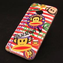 Силиконов калъф / гръб / TPU за HTC One M7 - цветен / Paul Frank / маймуна