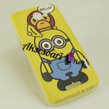 Силиконов калъф / гръб / TPU за HTC One X - жълт / Minions & Milo