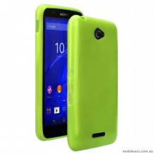 Ултра тънък силиконов калъф / гръб / TPU Ultra Thin Candy Case за Sony Xperia E4 - зелен / брокат