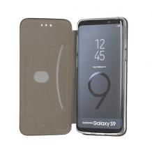 Луксозен кожен калъф Flip тефтер със стойка OPEN за Samsung Galaxy A40 - черен