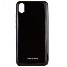 Силиконов калъф / гръб / Molan Cano Glossy Jelly Case за Samsung Galaxy A10 / M10 - черен / гланц / брокат