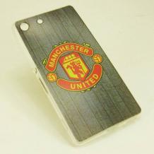 Силиконов калъф / гръб / TPU за Sony Xperia M5 - Manchester United / сив