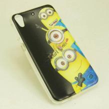 Силиконов калъф / гръб / TPU за HTC Desire 630 - черен / Minions